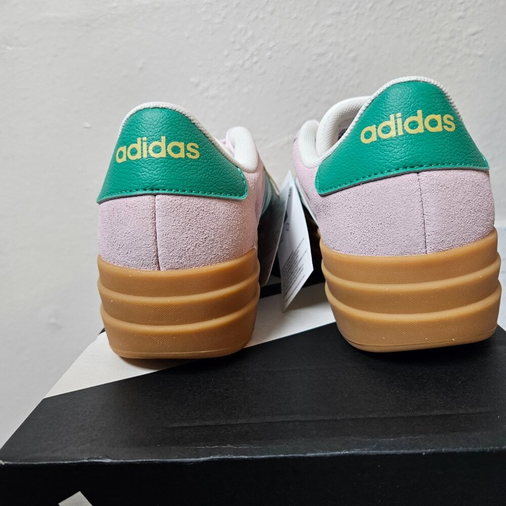 Adidas VL Court Bold Clear Pink Court Green Size 7 Womens Platform Sneaker NEW - Picture 5 of 16